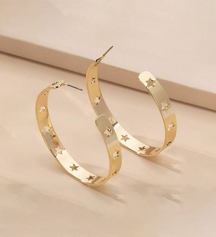 Large Cutout Star Hoops